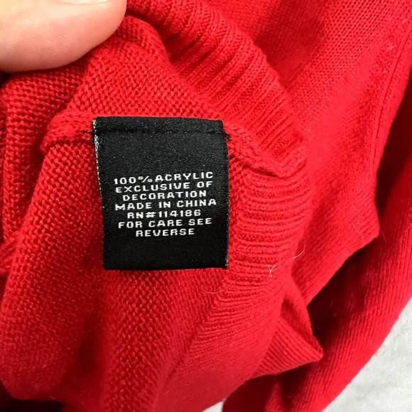 Verve ami pullover sweater womens XL red penguin‎ sequin cozy cabincore holiday - Picture 6 of 8